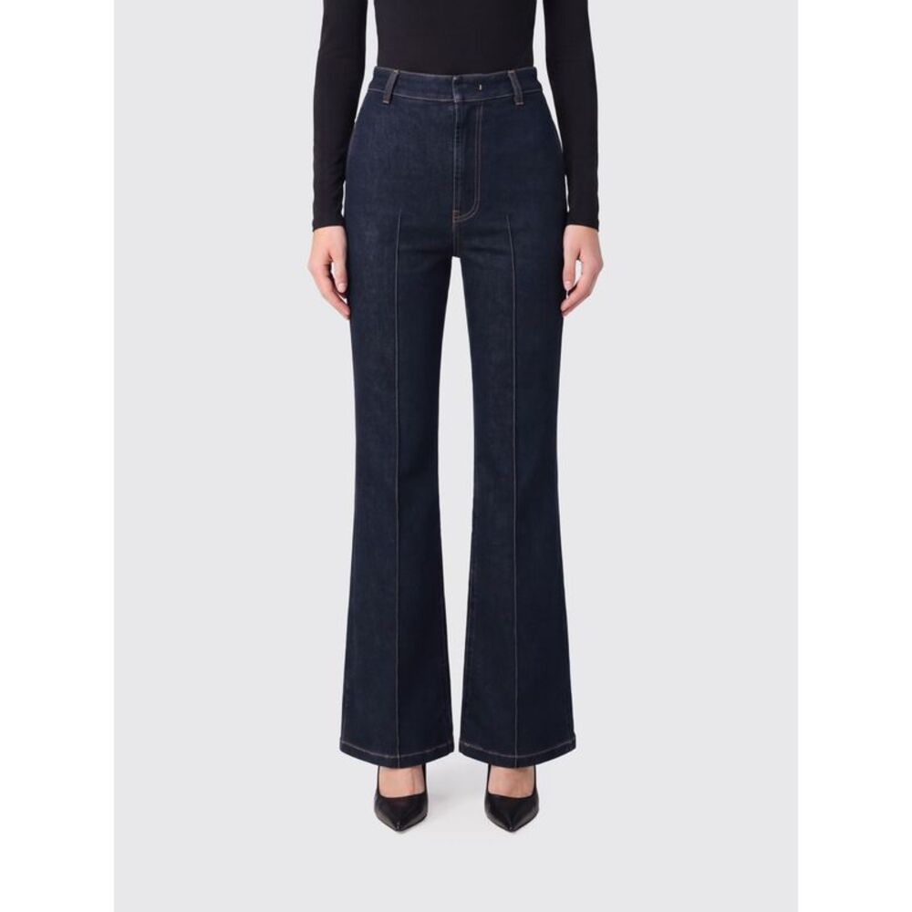 Semicouture Women Semicouture Mid-Rise Flared Cotton Denim Jeans